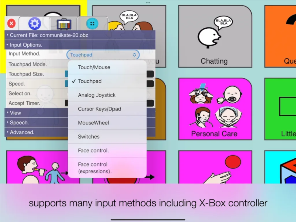 PiCom communicator running on an iPad